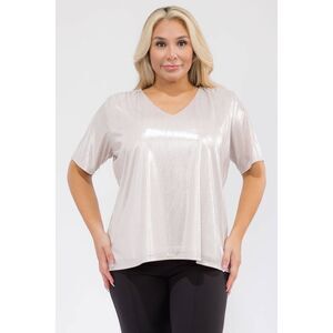 Plus V-Neck Shimmer Blouse